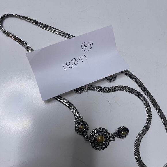 Mixed metals chain belt primarily silver tone medium large NECKLACE jewelry - Picture 5 of 5
